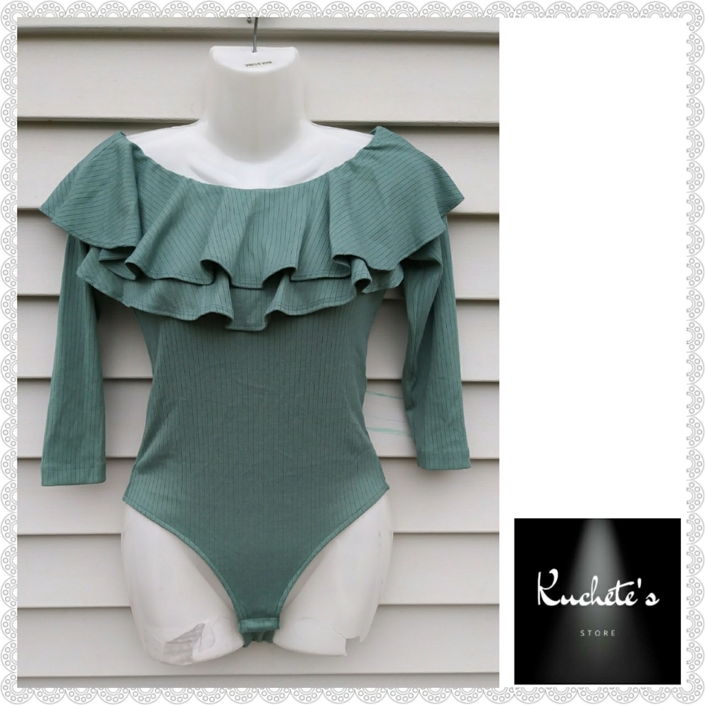 Eva Mendes NY&C Off Shoulder Ruffled Bodysuit XS